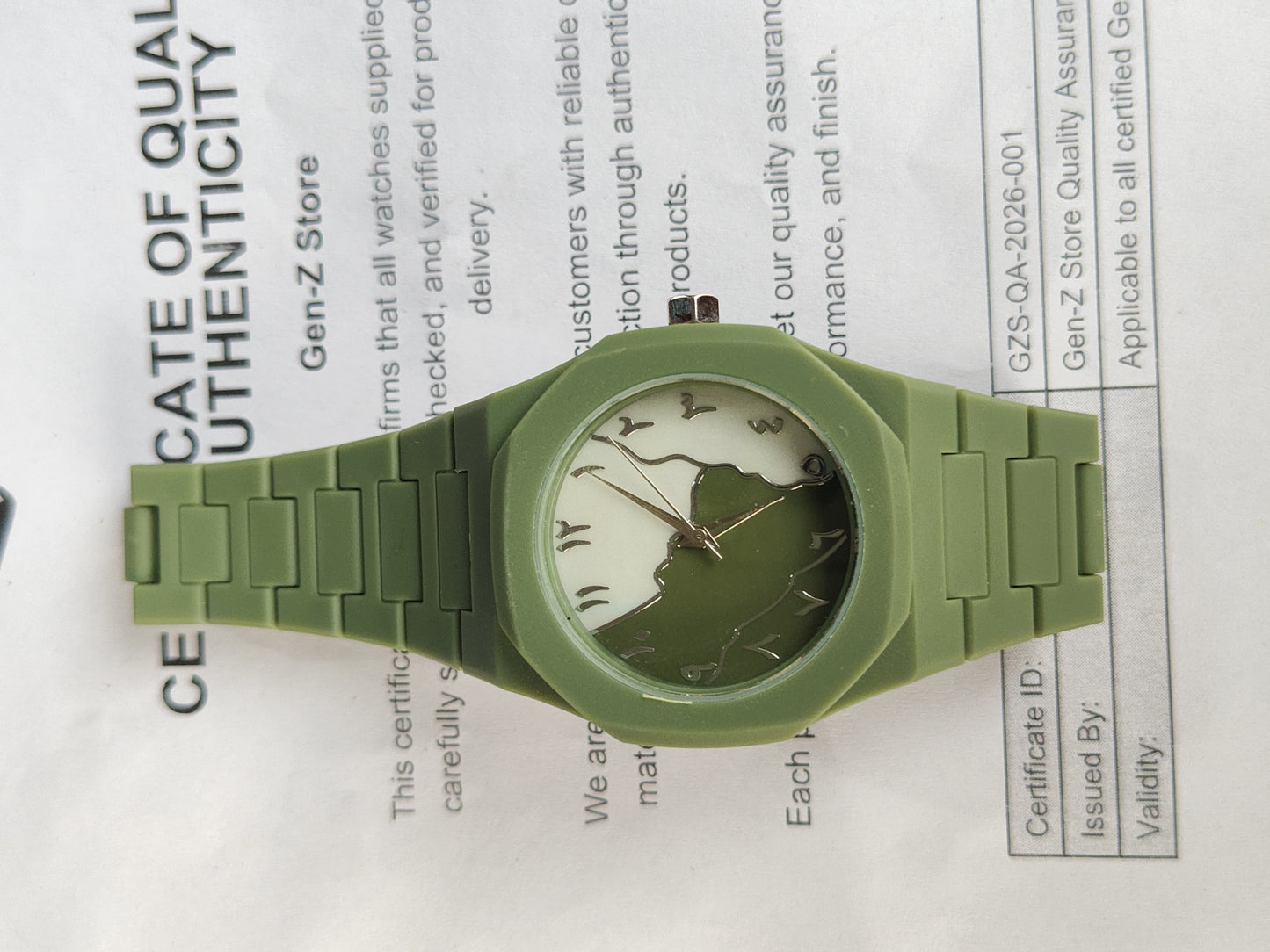 Matte Olive Green, Octagonal/Nautilus Shape