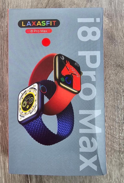 LAXASFIT i8 Pro Max Smart Watch Red Blue Silicone