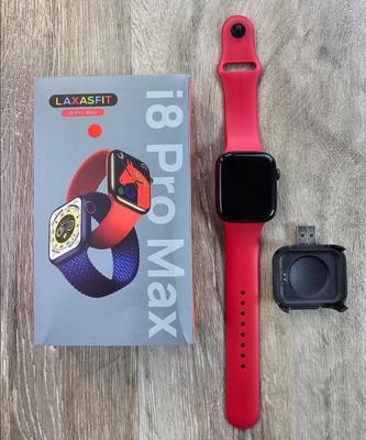 LAXASFIT i8 Pro Max Smart Watch Red Blue Silicone