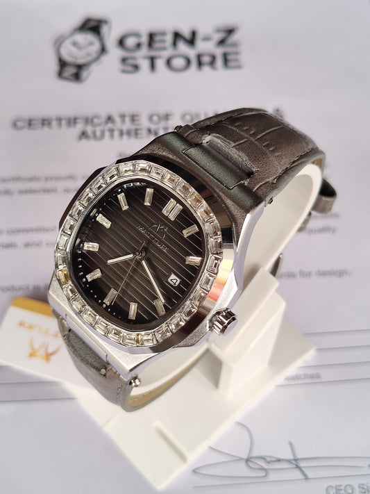 Positif Luxury Brown Quartz Watch - Octagonal Rose Gold Bezel
