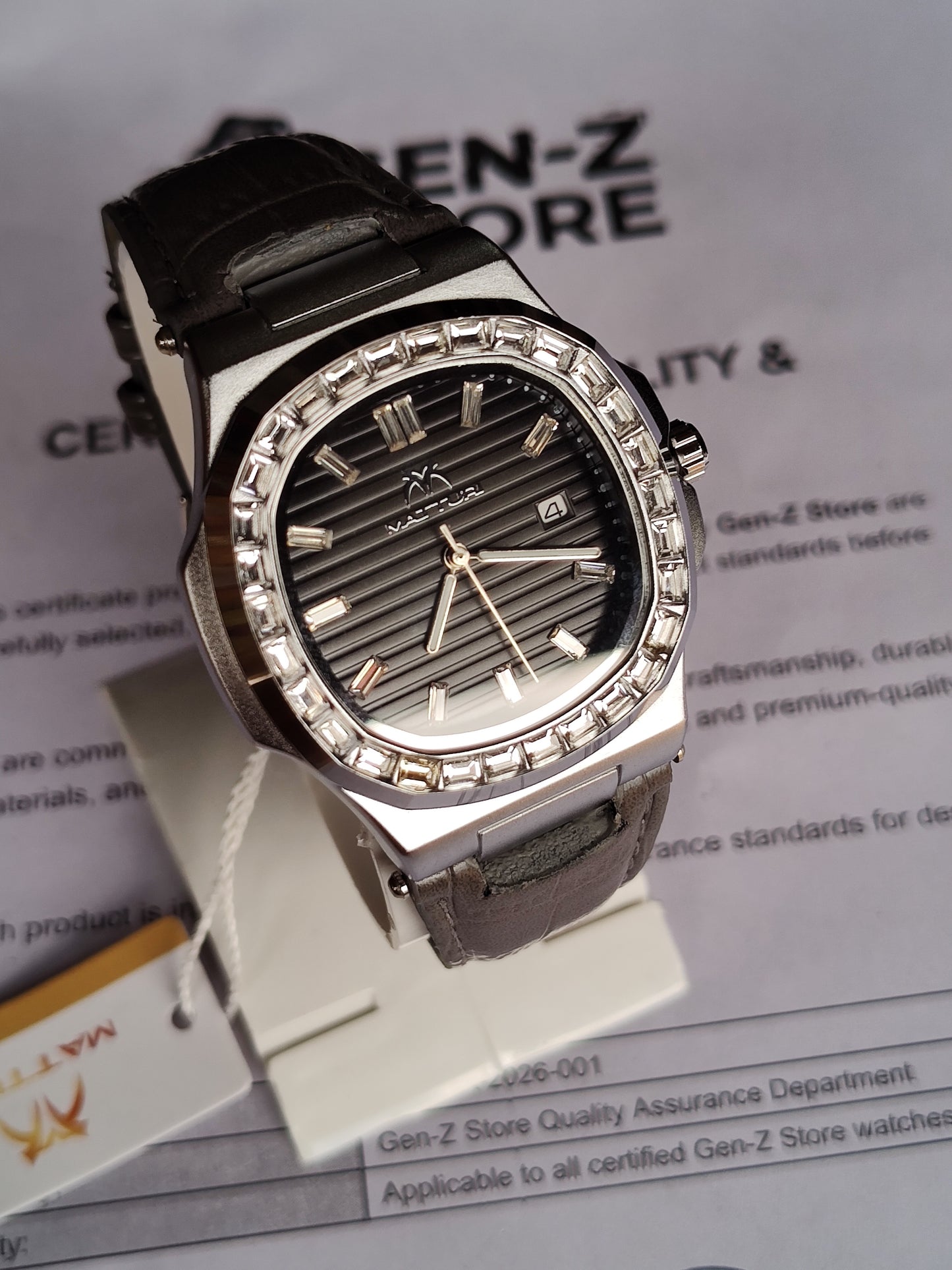 Positif Luxury Brown Quartz Watch - Octagonal Rose Gold Bezel