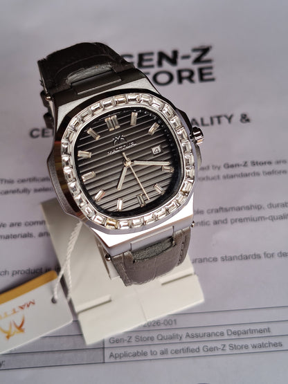 Positif Luxury Brown Quartz Watch - Octagonal Rose Gold Bezel