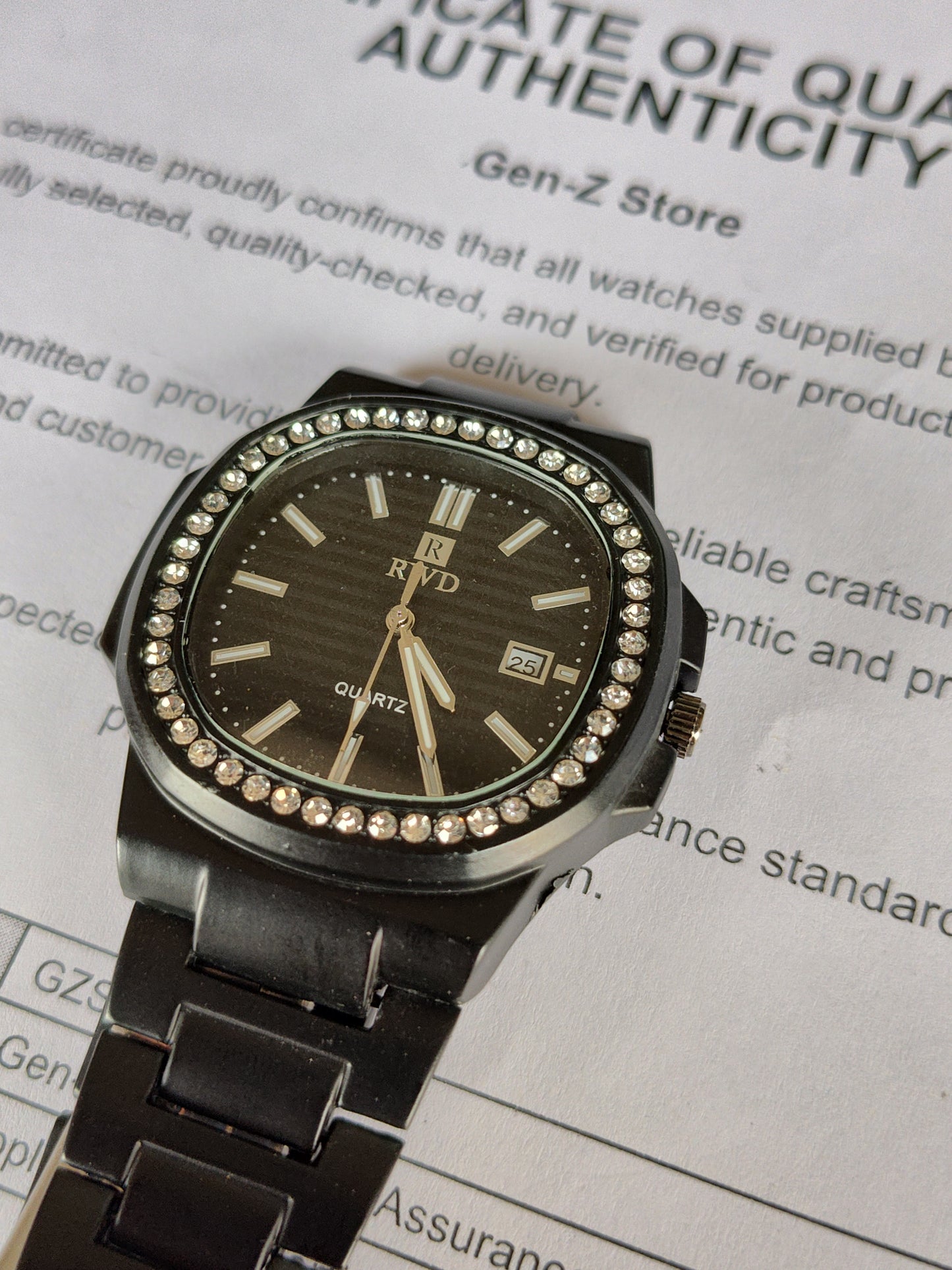Positif Minimalist Brown Dial Watch - Rose Gold Octagonal Bezel