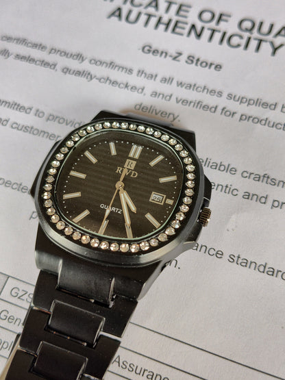 Positif Minimalist Brown Dial Watch - Rose Gold Octagonal Bezel