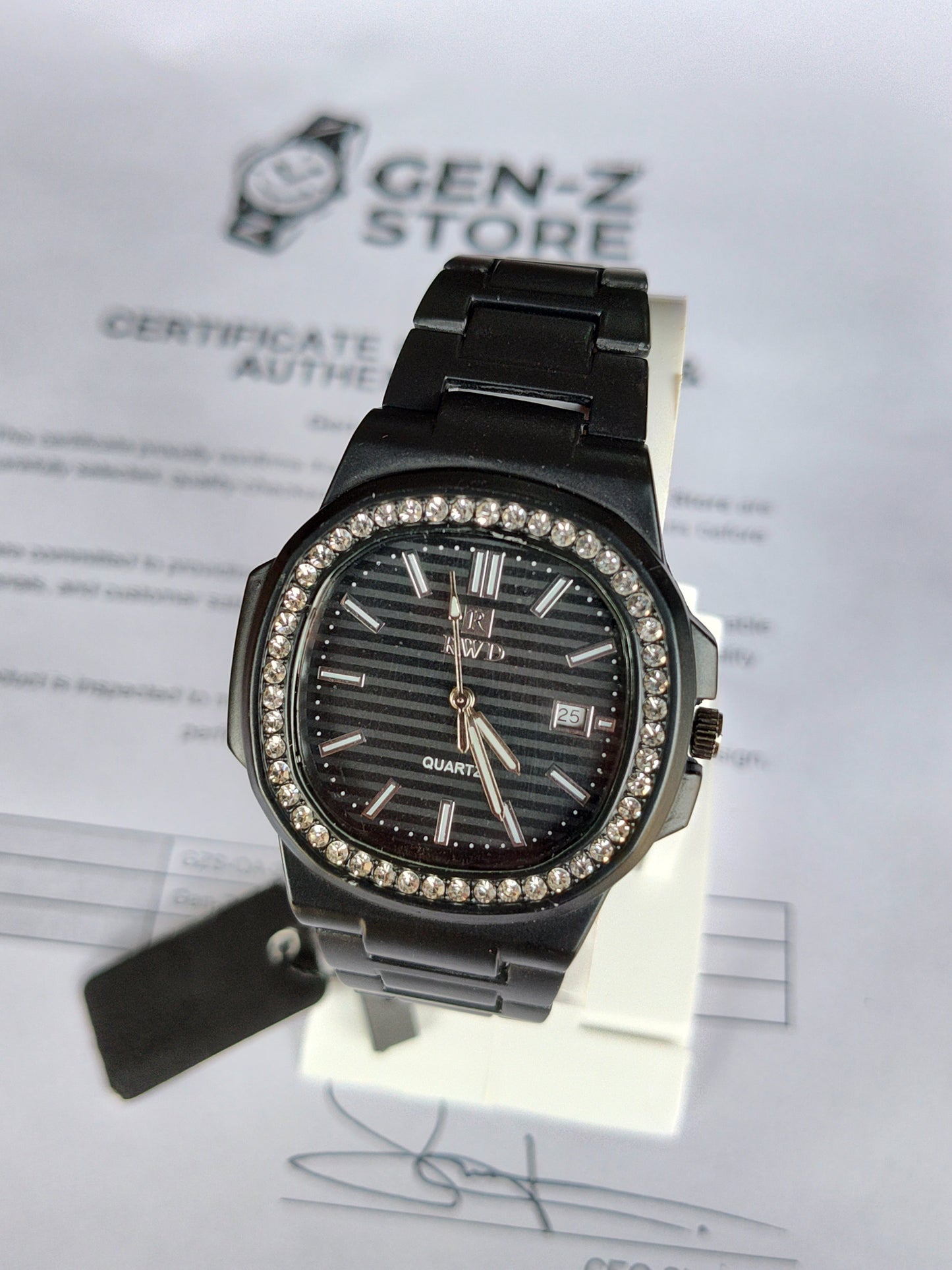 Positif Minimalist Brown Dial Watch - Rose Gold Octagonal Bezel