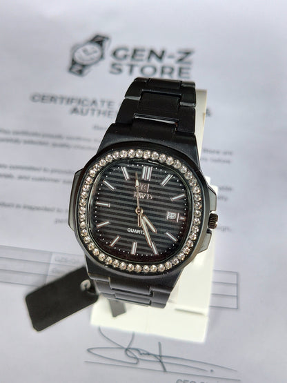 Positif Minimalist Brown Dial Watch - Rose Gold Octagonal Bezel