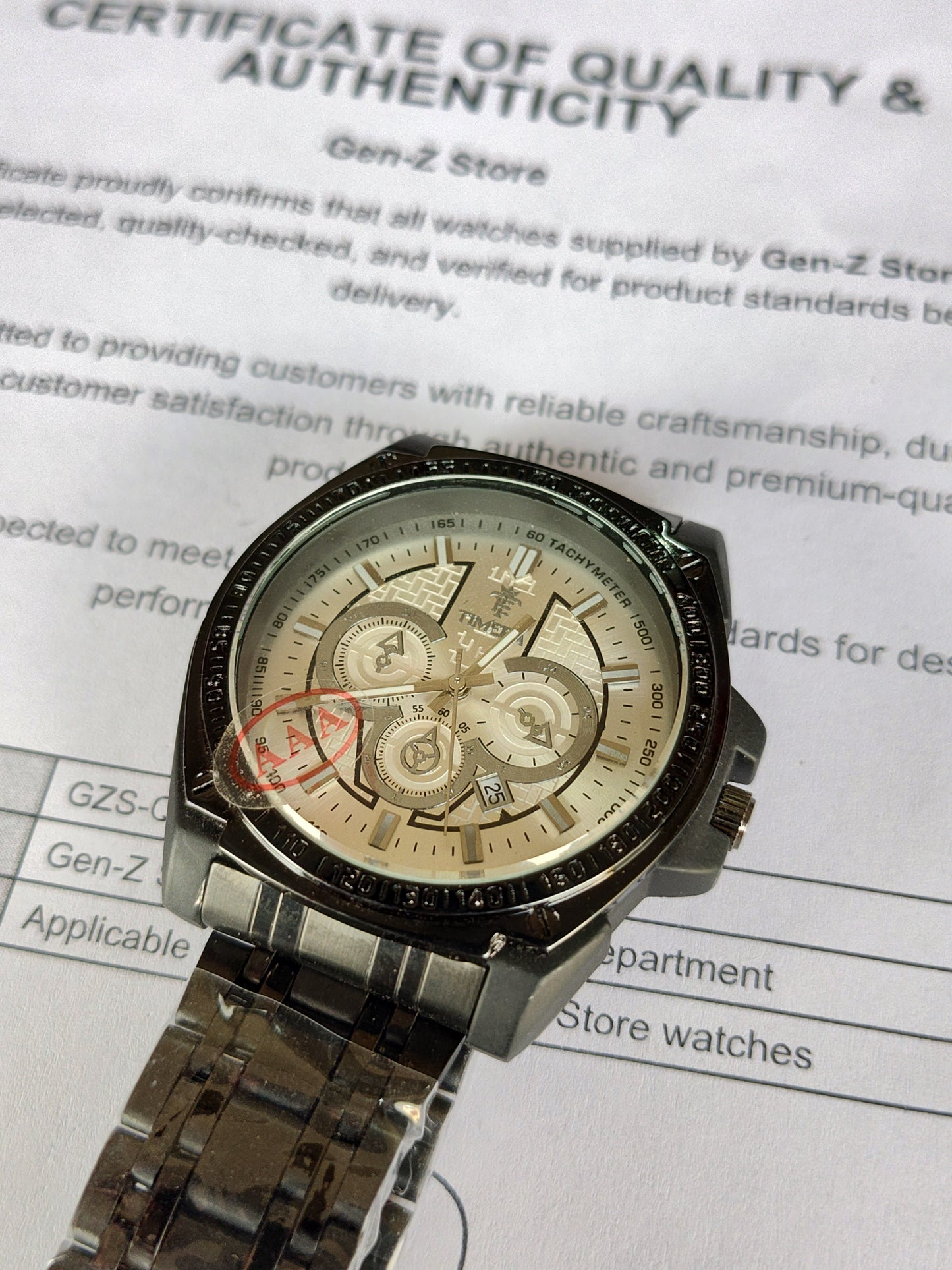 Timeforce Premium Gold-Tone Chronograph Sport Watch