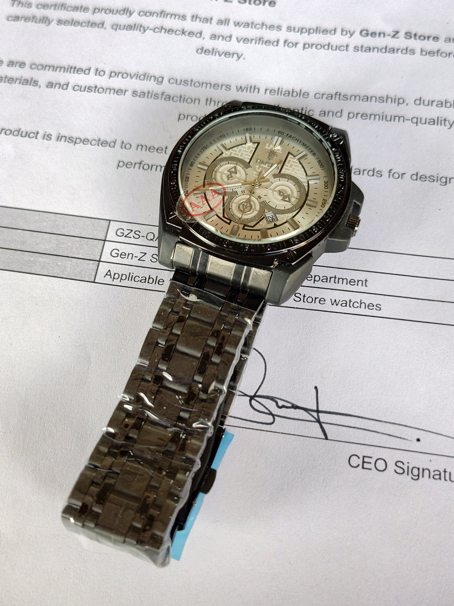 Timeforce Premium Gold-Tone Chronograph Sport Watch