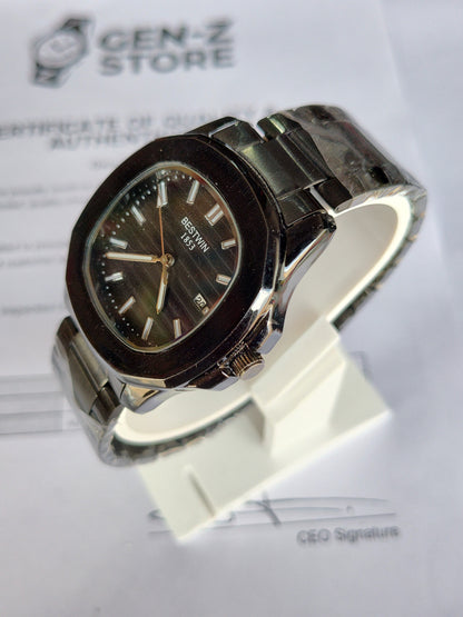 Mattugi Gold Edition – Deep Blue Baguette Crystal Bezel