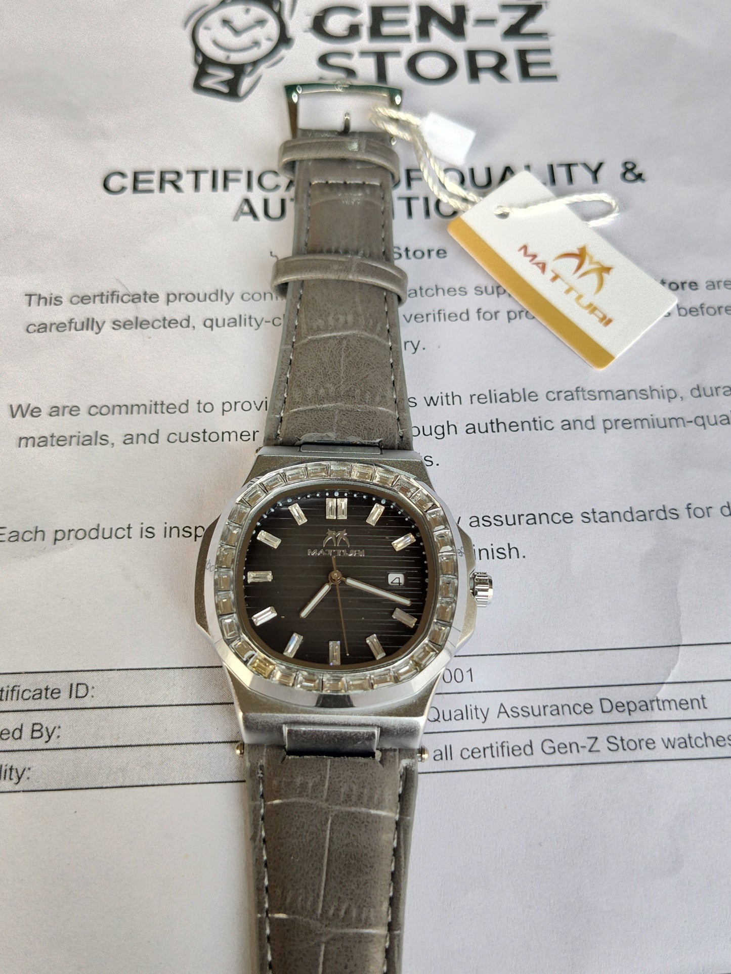 Silver/Steel Tone, Square-Cushion Shape (Nautilus Style)