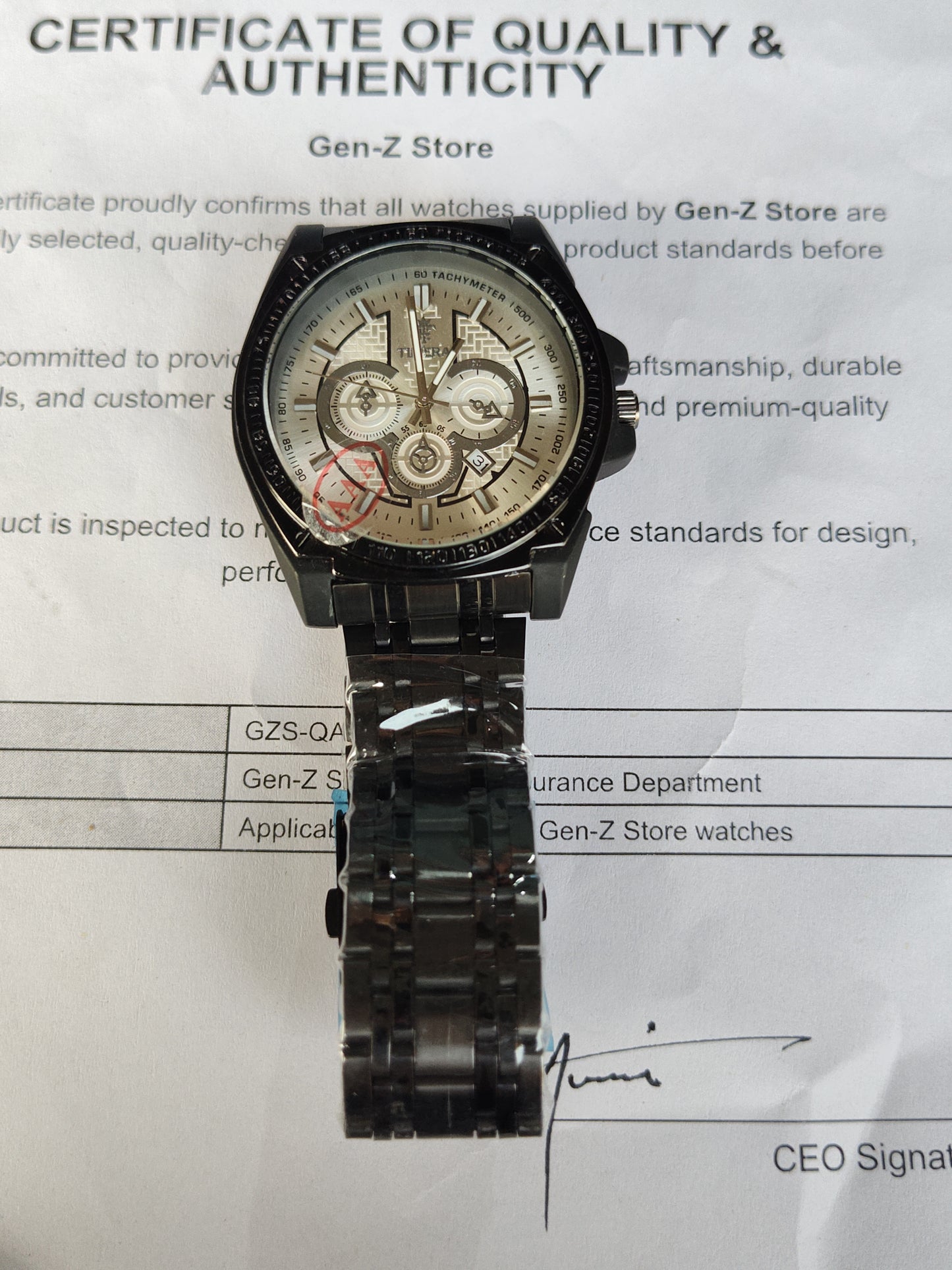 Black PVD Coated, Large Sports Style