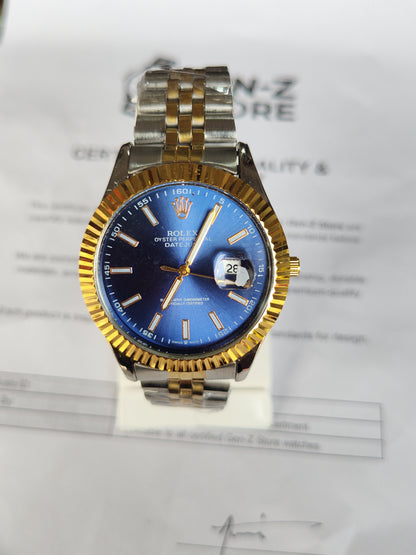 Rolex Datejust Style — Two Tone — Blue Dial (Replica)