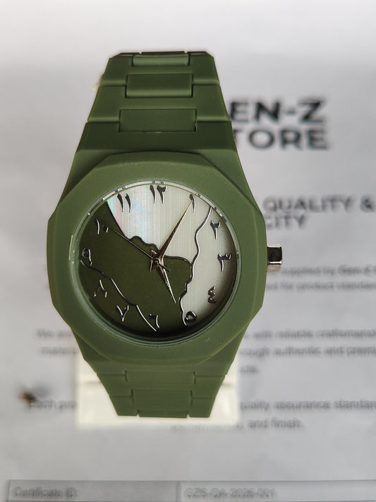 Matte Olive Green, Octagonal/Nautilus Shape