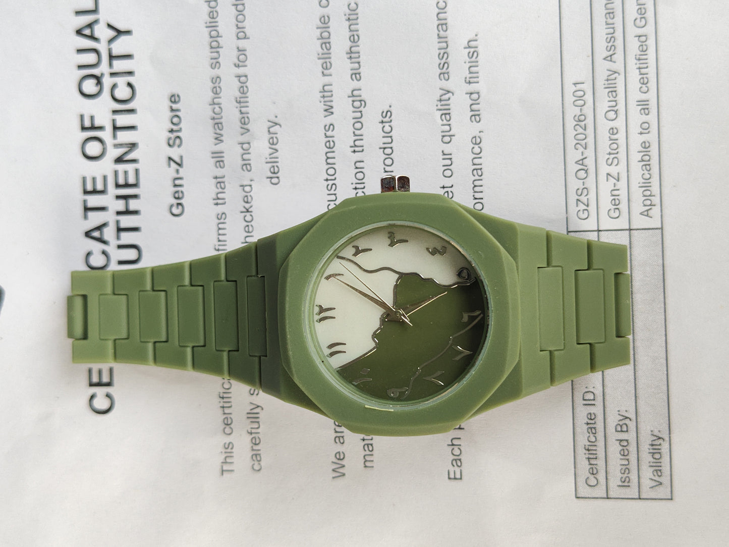 Matte Olive Green, Octagonal/Nautilus Shape