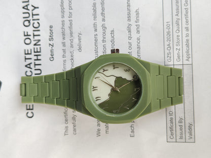 Matte Olive Green, Octagonal/Nautilus Shape